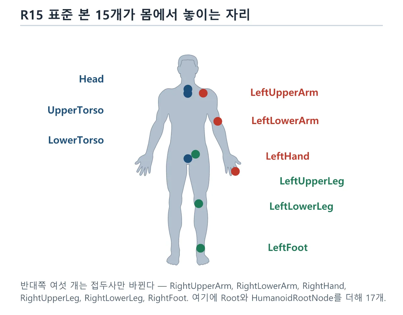 로블록스 R15 아바타 본 구조 도식