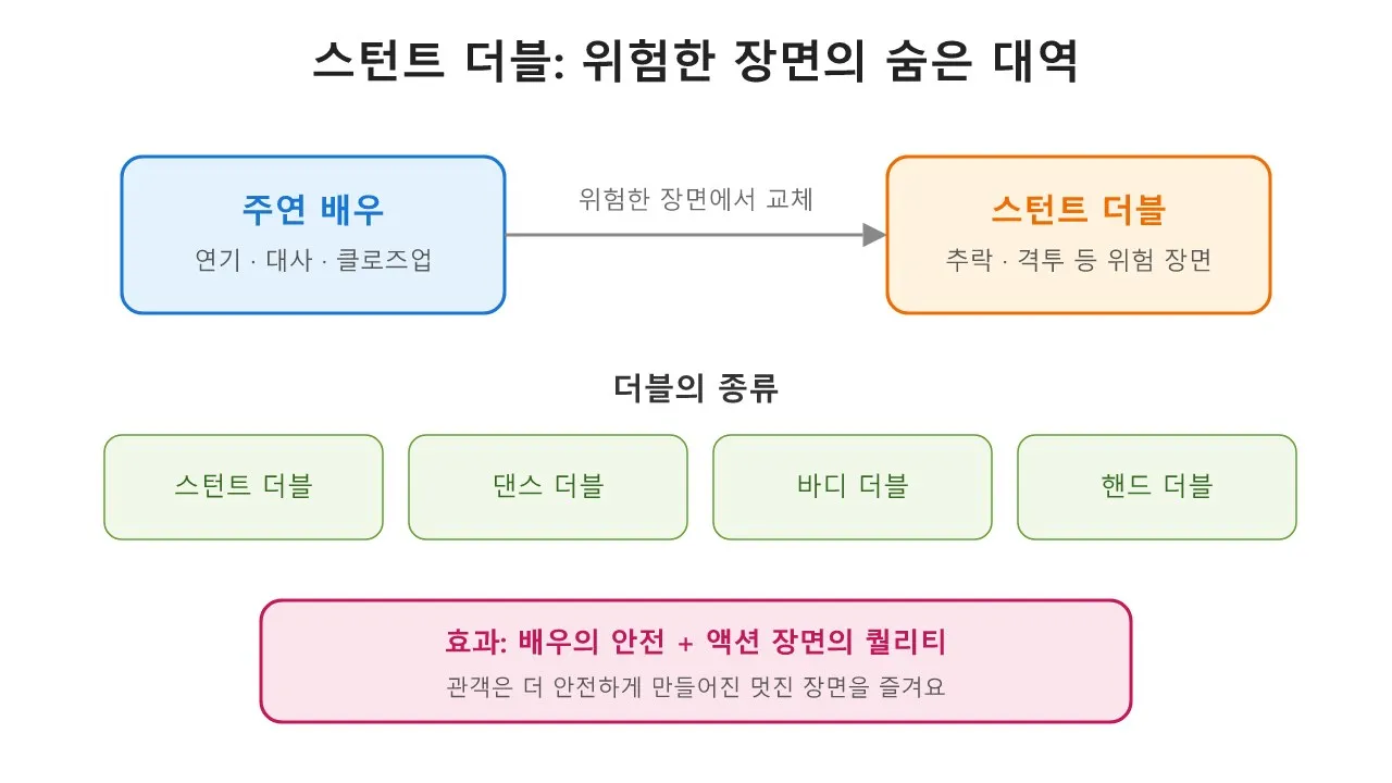 액션 연기: 스턴트 더블 도식