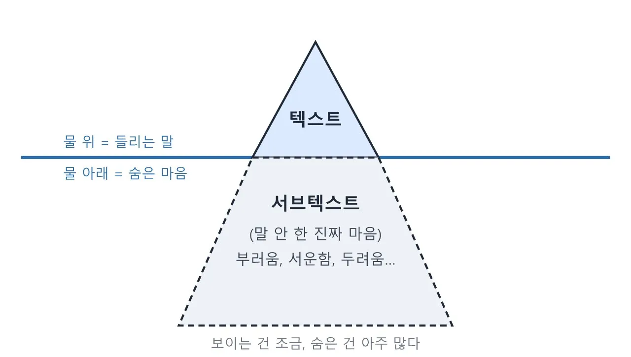 서브텍스트: 말 뒤에 숨은 진짜 마음 도식