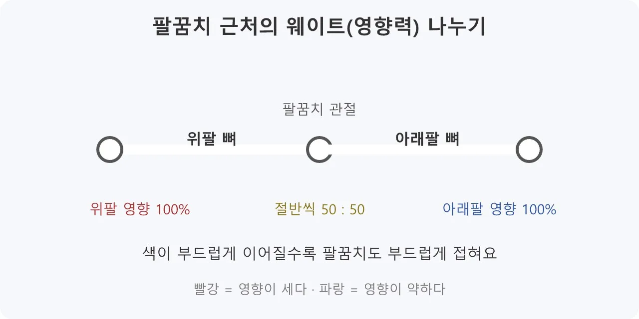 언리얼 애님블루프린트·컨트롤릭: 스키닝과 웨이트 페인팅 도식