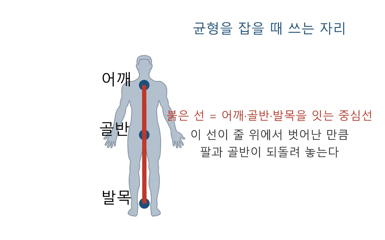 Pose: 줄타기 — 균형을 잡는다는 것 도식